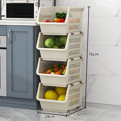 Organizador apilable Basket Kitchen Supplies de la legumbre de fruta del hueco