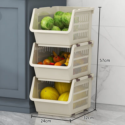 Organizador apilable Basket Kitchen Supplies de la legumbre de fruta del hueco