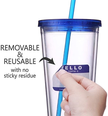 Taza de consumición plástica de la bebida de los vasos de la pared doble transparente 450ML con Straw And Lid