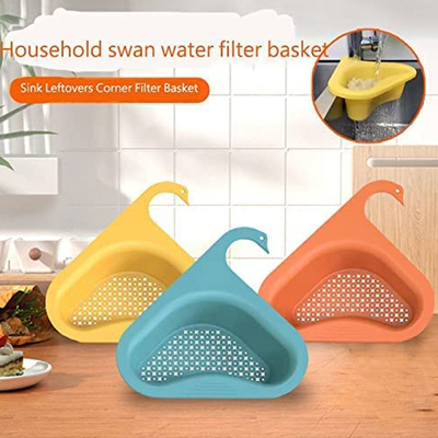 Fuentes multiusos de la cocina del filtro del fregadero del triángulo del estante del dren de la cesta de dren del cisne