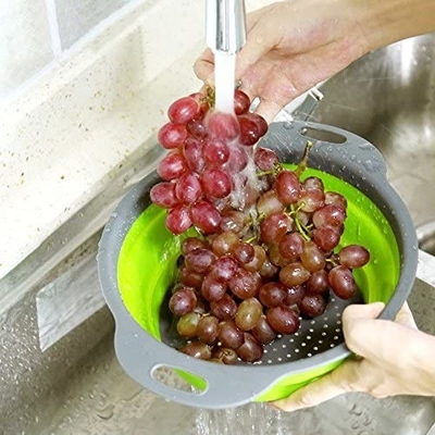 Fuentes plegables de la cocina del bulto de la cesta de dren de fregadero del filtro de la legumbre de fruta del silicón