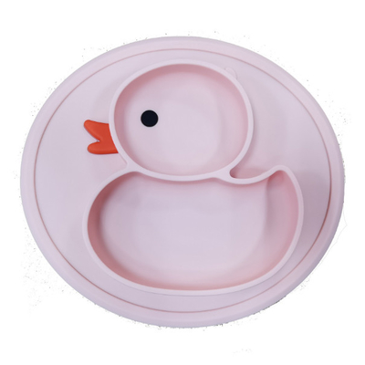No deslice las placas amarillas de Duck Silicone Divided Plate Toddler