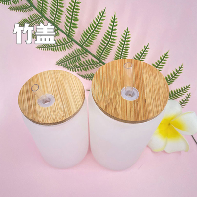 12oz 16oz tapa de 25oz Juice Glass Cup With Straw y de bambú