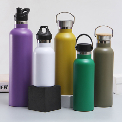 botella de agua de encargo de acero inoxidable de las tazas de consumición de la pared del doble 600ml con la tapa