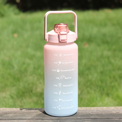Botella de agua de motivación de encargo al aire libre portátil del galón de las tazas de consumición 2000ML