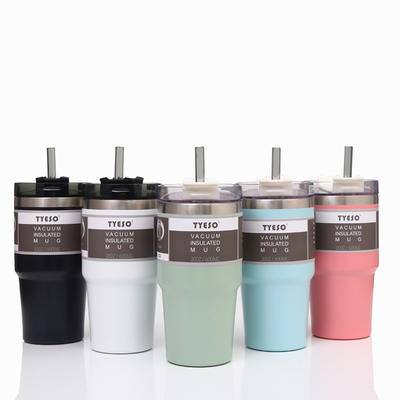 Tazas de café aisladas de acero inoxidables a granel de los vasos 30oz con la tapa y la paja