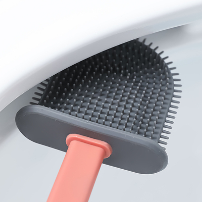 Cepillo plástico del retrete del silicón de los productos de los electrodomésticos lindos del multicolor con el tenedor