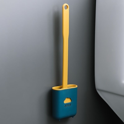 Cepillo plástico del retrete del silicón de los productos de los electrodomésticos lindos del multicolor con el tenedor