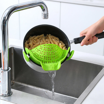 Clip ajustable del arroz en el colador del silicón para los potes y el tamiz de las pastas
