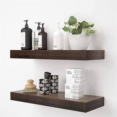 Repisas de madera montadas en la pared flotantes de los estantes para la cocina del cuarto de baño de la sala de estar del dormitorio