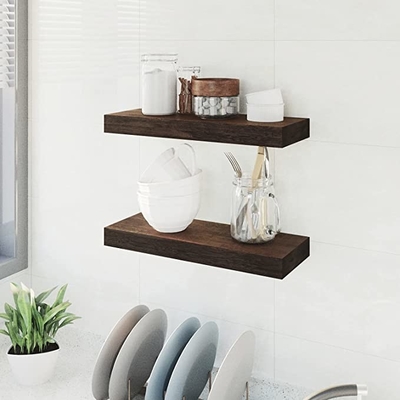 Repisas de madera montadas en la pared flotantes de los estantes para la cocina del cuarto de baño de la sala de estar del dormitorio