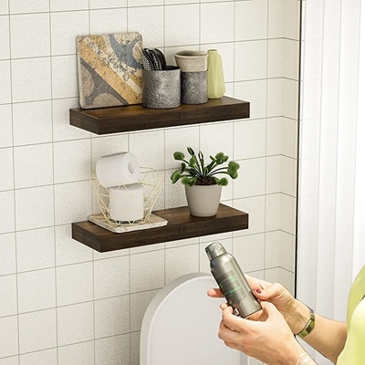 Repisas de madera montadas en la pared flotantes de los estantes para la cocina del cuarto de baño de la sala de estar del dormitorio