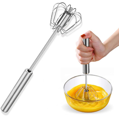 Acero inoxidable que gira la herramienta semi automática de la cocina del batidor de huevo