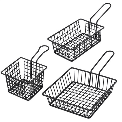 Las fuentes a granel de acero inoxidables de la cocina fríen la cesta para el restaurante