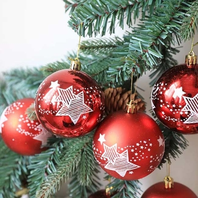 Plata roja pintada plástica del oro de la bola los 6cm los 8cm de los ornamentos de la Navidad de Halloween