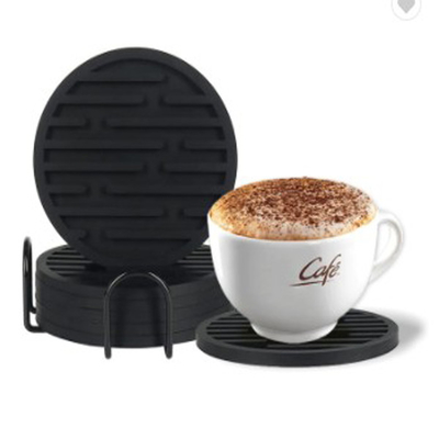 Cerveza de goma negra de la taza de Mat For Car Bar Coffee de la taza de los prácticos de costa de la bebida del silicón