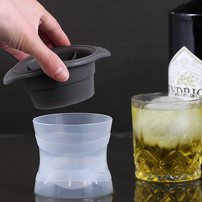 Molde redondo grande de la esfera del silicón del fabricante de la bola del cubo de hielo de la barra de la cocina para el whisky