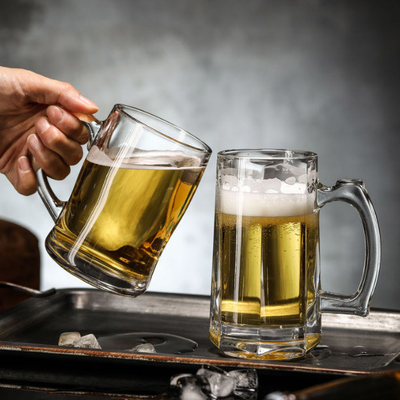 Cerveza personalizada Stein Glass Mug With Handle de la extra grande 35 onzas