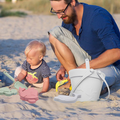 Cubo unisex del arena de mar del silicón del verano del niño fijado para la playa