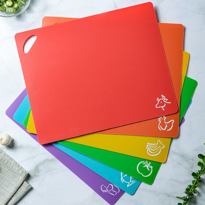Tabla de cortar flexible Mats With Food Icons de 4 productos plásticos determinados de los electrodomésticos