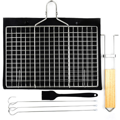 Herramientas de acero inoxidables y accesorios de la BARBACOA ISO9001 que doblan la cesta de la parrilla con la manija