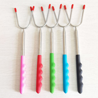 palillos de acero inoxidables de la asación de la hoguera de los electrodomésticos que extienden que acampan 45inch