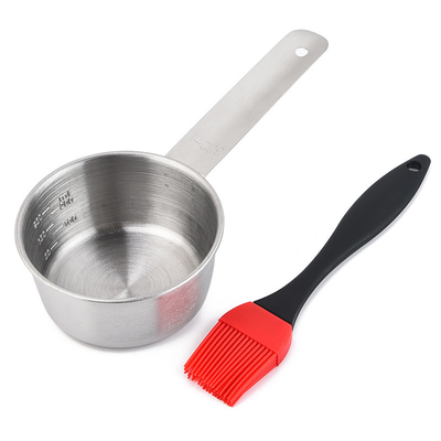 Silicón de acero inoxidable del cazo del pote de la salsa de BARBACOA que rocía el sistema de cepillo