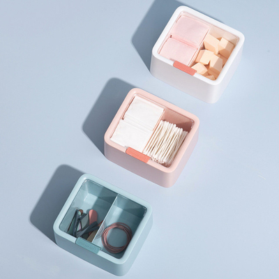 Caja del dispensador del envase de plástico para el organizador Cotton Storage del almacenamiento del cuarto de baño