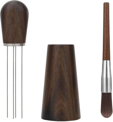 Herramienta de madera natural del distribuidor de la aguja del café express de la manija con el soporte de madera