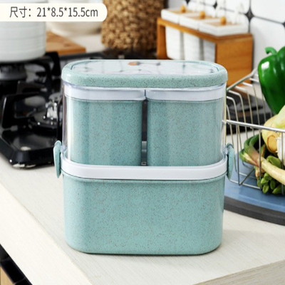 Estilo japonés del trigo de la caja sostenible de Straw Plastic Multi Compartment Lunch