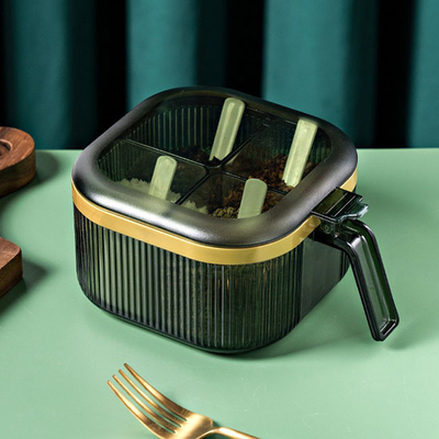Contenedores de almacenamiento plásticos 4-In-1 de la especia de la cocina integrada clara multifuncionales