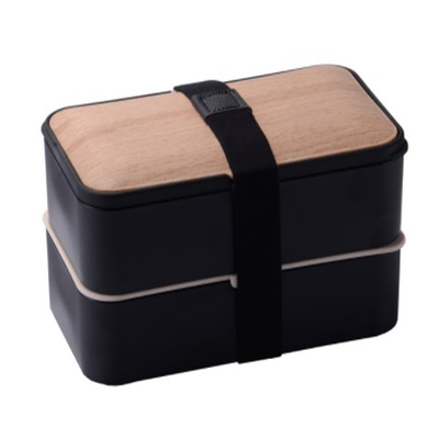Envases multi herméticos Bento de bambú de la fiambrera del compartimiento de 2 capas
