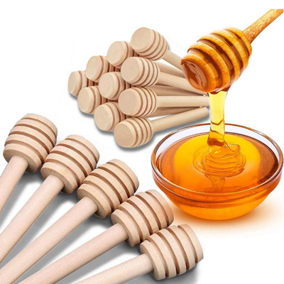Utensilios de bambú Honey Sticks Dipper de madera de la cocina del panal de 3 pulgadas
