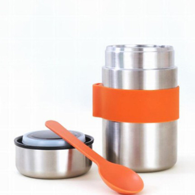 frasco aislado termal de acero inoxidable de la fiambrera del vacío 400ml con la cuchara