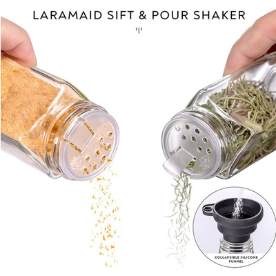 tarro de aderezo de la especia de cristal de 4oz 24pcs fijado con el casquillo hermético