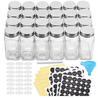 tarro de aderezo de la especia de cristal de 4oz 24pcs fijado con el casquillo hermético