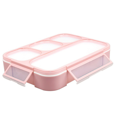 Estudiante plástico Lunch Box Eco Bento Box With Spoon amistoso de la escuela de 4 PP del compartimiento