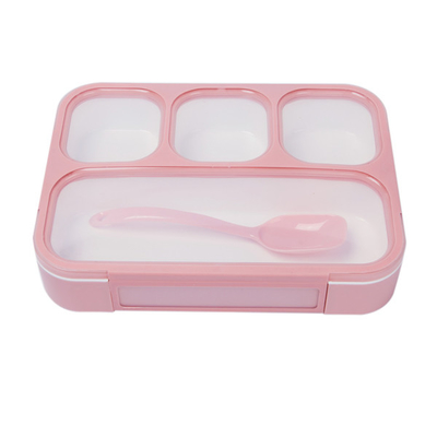 Estudiante plástico Lunch Box Eco Bento Box With Spoon amistoso de la escuela de 4 PP del compartimiento