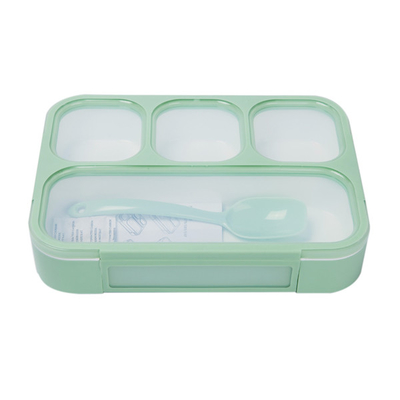 Estudiante plástico Lunch Box Eco Bento Box With Spoon amistoso de la escuela de 4 PP del compartimiento