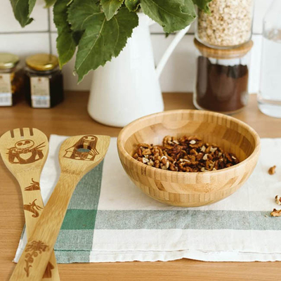 6pcs pintó las cucharas de madera de la Navidad fijadas para la decoración de la cocina