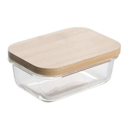 Vidrio de bambú promocional Bento Box Divided Lunch Box con la correa elástico