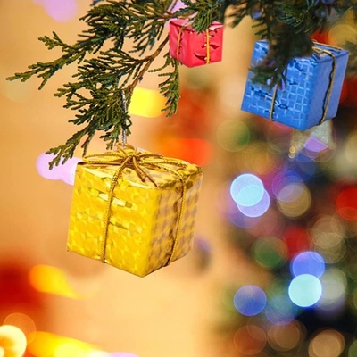 Decoraciones de Mini Gift Box Ornaments Hanging de la hoja del árbol de Navidad