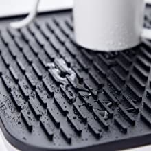 Plato a prueba de calor del silicón del palero que seca negro del fabricante de Mat For Pour Over Coffee