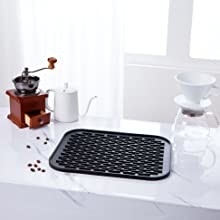 Plato a prueba de calor del silicón del palero que seca negro del fabricante de Mat For Pour Over Coffee
