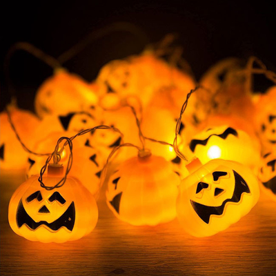 Luces al aire libre interiores de la secuencia de la calabaza de los ornamentos LED de la Navidad de Halloween