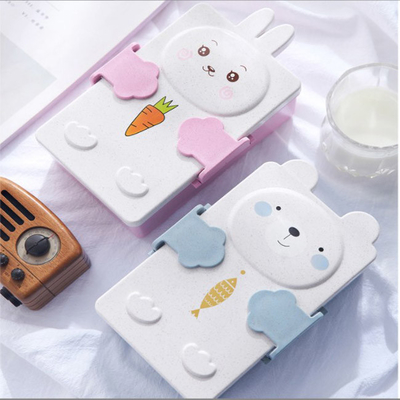 PP y trigo Straw Fibre Lunch Box 2 compartimientos Bento