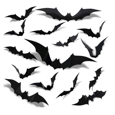 12pcs la Navidad del PVC Halloween adorna los palos negros de las etiquetas engomadas 3D para la decoración de la pared