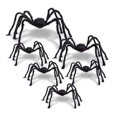 Araña melenuda realista virtual del carnaval de Halloween de los ornamentos fantasmagóricos de la Navidad