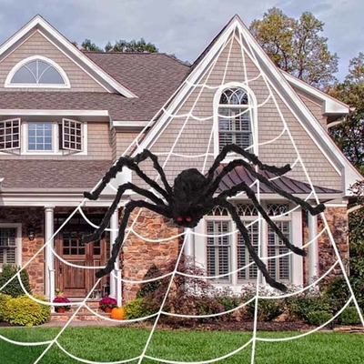 Araña melenuda realista virtual del carnaval de Halloween de los ornamentos fantasmagóricos de la Navidad