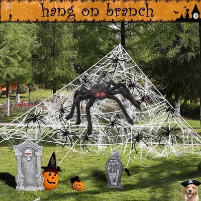 Araña melenuda realista virtual del carnaval de Halloween de los ornamentos fantasmagóricos de la Navidad